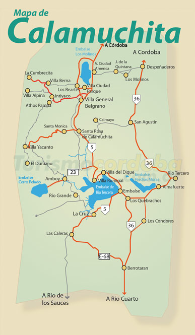 Mapa de Calamuchita