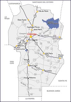 Mapa de Rutas y Accesos a Crdoba Capital - Imagen: Turismocordoba.com.ar