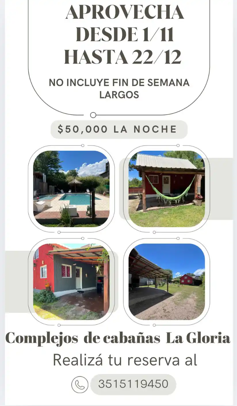 Tarifas de Cabaas La Gloria