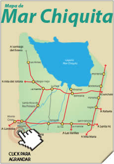 Mapa de Mar Chiquita - Imagen: Turismocordoba.com.ar