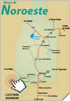 Mapa de Noroeste - Imagen: Turismocordoba.com.ar
