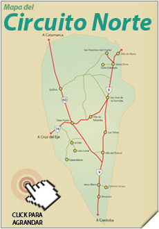 Mapa del Norte - Imagen: Turismocordoba.com.ar