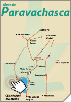 Mapa de Paravachasca - Imagen: Turismocordoba.com.ar